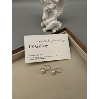 「LZ Gallery 」珠光媲美Akoya天然淡水/海水Akoya珍珠高跟鞋純銀耳環耳勾
