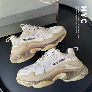 [二手] Balenciaga巴黎世家 Triple S Clear Sole 時尚 老爹鞋 女款 米白色 EU36