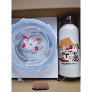 威健柴語錄禮盒組 密扣式玻璃保鮮盒700ml+雙層隔熱玻璃瓶300m
