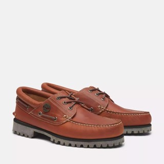 Timberland ｜(金屬LOGO標誌) 經銷獨家款 男款經典紅棕色三孔帆船鞋 | A2PDQEJ