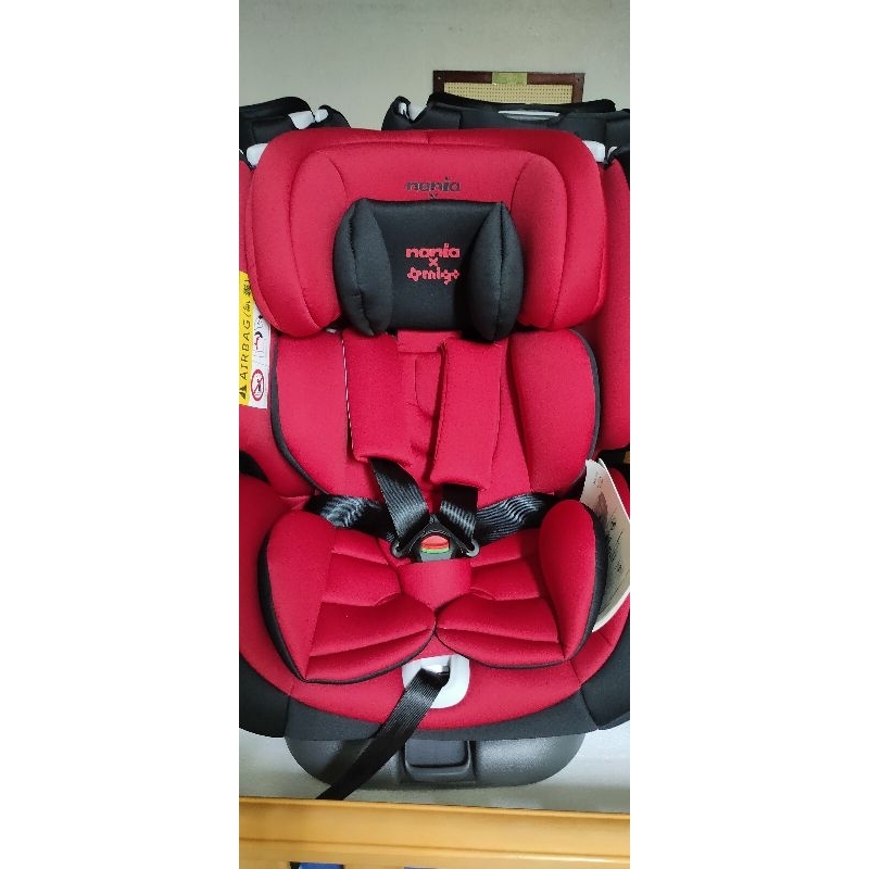 高雄實體店出清NANIA x migo 納歐聯名360度旋轉 Isofix 安全帶兩用汽座0-12歲汽車安全座椅成長型