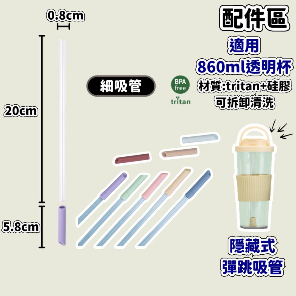 【艾特叔叔旗艦店】環保吸管 彈跳細吸管 0.8cm tritan材質+硅膠材質 透明吸管