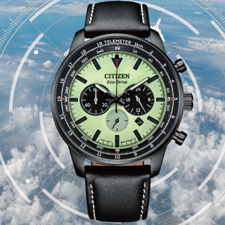 CITIZEN 星辰 Chronograph 光動能 計時碼錶三眼腕錶-44mm CA4505-21X