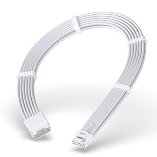 EZDIY-FAB 16AWG電供延長編織線16pin(12+4) 12VHPWR PCIe 5.0公頭對母頭-附理線梳