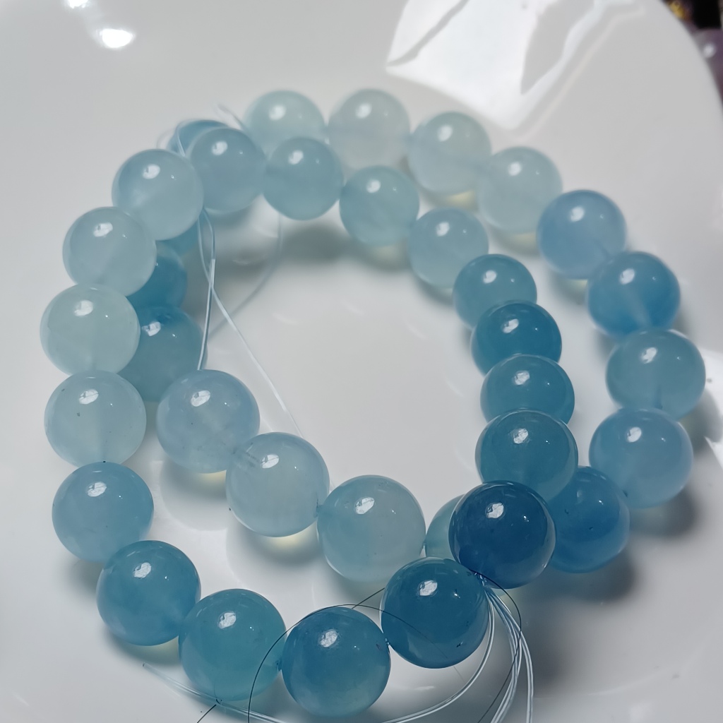 開心小舖高品漸變色海藍寶手珠06-13mm-B427-1