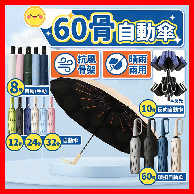 【晴雨兩用最好用】雨傘 傘 摺疊傘 自動傘 陽傘 反向傘 抗UV 遮陽自動傘 自動雨傘 晴雨傘 自動摺疊雨傘 遮陽 十骨