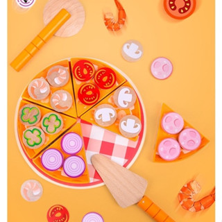 現貨《木製玩具】Ohye兒童披薩切切樂玩具 ♥ 手作披薩 家家酒玩具 ♥ 模擬 PIZZA 披薩 過家家 切切樂 玩具