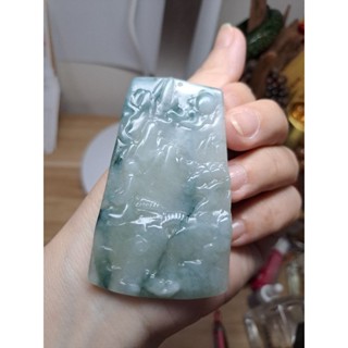 。244。《彤彤愛玉舖》不議。A貨天然緬甸玉 冰種飄蘭花山水畫。項鍊吊飾掛件