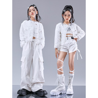 🎉兒童少兒爵士舞演出服女童服裝多巴胺亮片走秀潮服jazz套裝架子鼓服飾