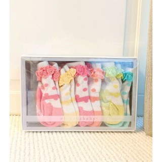 🍍全新🍈美國 Elegant Baby 嬰兒襪禮盒6件組-彩虹點點（市價1180）