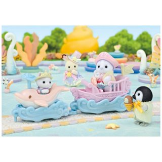 全新 日版現貨 Sylvanian Family 森林家族 夢想城堡海豚船組 海報寶寶 拿鐵貓寶寶 玩具 聖誕節 禮物