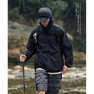 【PAGANS STORE】韓國 防曬 輕薄 半透 尼龍 防風 素面 長袖 休閒 薄款 防曬衣 風衣 夾克 連帽 外套