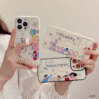 創意隱藏支架指環iphone15promax手機殼卡通橫排海綿寶寶星黛露家族蘋果14pro 13 12 11防摔保護殼