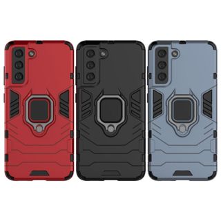 軍規防摔手機殼 三星 Galaxy S21 FE 鋼鐵指環支架手機殼 SM-G990 防摔殼 三星 S21 FE 手機殼