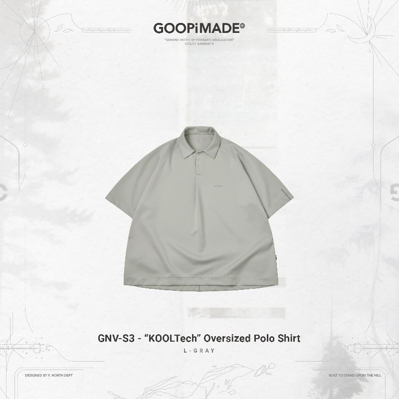 GNV-S3- “KOOLTech” Oversized Polo Shirt - L-Gray