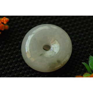 特價N445玉扣❀翡翠玉A貨冰潤淡紫飄花平安扣玉牌吊墜墜子玉珮【緬甸玉翠軒】玉首飾品
