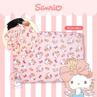 叉叉日貨 三麗鷗 HELLO KITTY 蝴蝶結 單人毯 毛毯 懶人毯 100X140公分【KT55691】