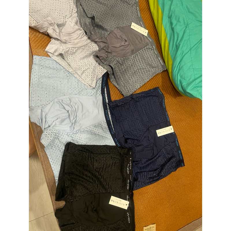 無印良品冰絲鏤空透氣男士內褲 中腰無痕內褲 男士平角褲 四角褲 舒適防菌男士貼身內褲