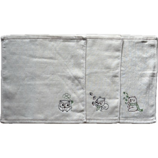 無染純淨刺繡紗布方巾 臺灣製造 100%純棉 手帕 口水巾
