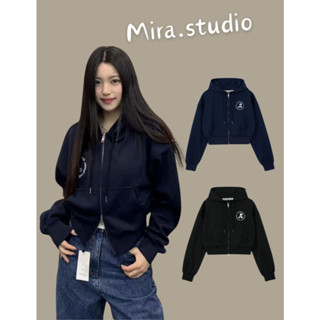 Mira.studio✭韓國代購 Rest And Recreation 字母刺繡 雙拉鍊 外套 連帽 休閒 開襟 短版