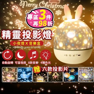 【臺灣現貨】星空投影燈 小夜燈 投影燈 星空燈 投影夜燈 星空夜燈 旋轉投影燈 精靈投影燈 浪漫投影 交換禮物 聖誕禮物