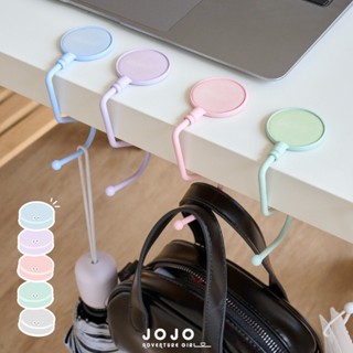 JOJO現貨⚡水晶滴膠馬卡龍桌面掛勾 高承重 無痕防滑 免黏貼 桌邊掛勾 辦公桌 學生宿舍 掛包神器 萬用掛勾