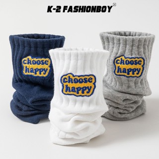 【K-2】choose happy 刺繡 美式 中筒襪 純棉 襪子 造型 襪 運動襪 情侶襪 吸汗防臭【KM140】