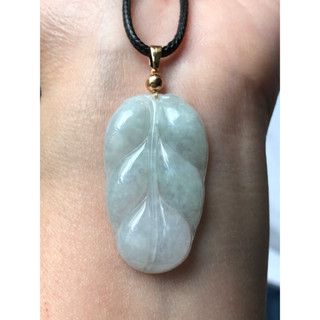 緬甸玉天緬甸玉天然A貨翡翠玉墜 冰種 淡春彩 淡綠 淡紫 紫羅蘭 葉子 金枝玉葉