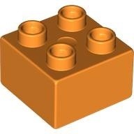 LEGO 樂高 DUPLO 得寶 橘色 Brick 2x2 基本顆粒 基本磚 顆粒磚 3437