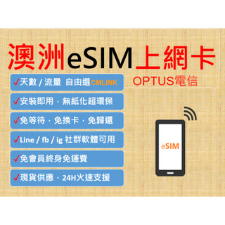 ESIM 澳洲與紐西蘭 專用方案 網路卡上網絡卡 WIFI 卡 Cmlink 極速到貨 快速掃描 QR code即刻上網