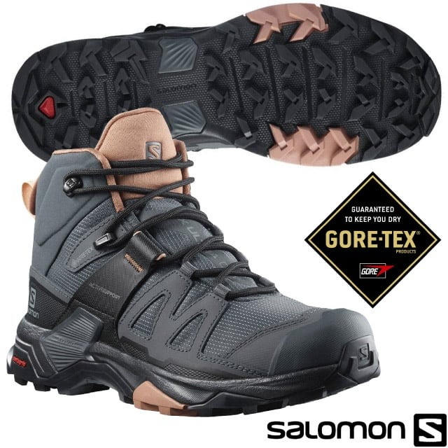 【索羅門 SALOMON】零碼76折》女 款防水中筒登山鞋 X ULTRA 4 GTX 輕量運動鞋 野跑鞋_412956