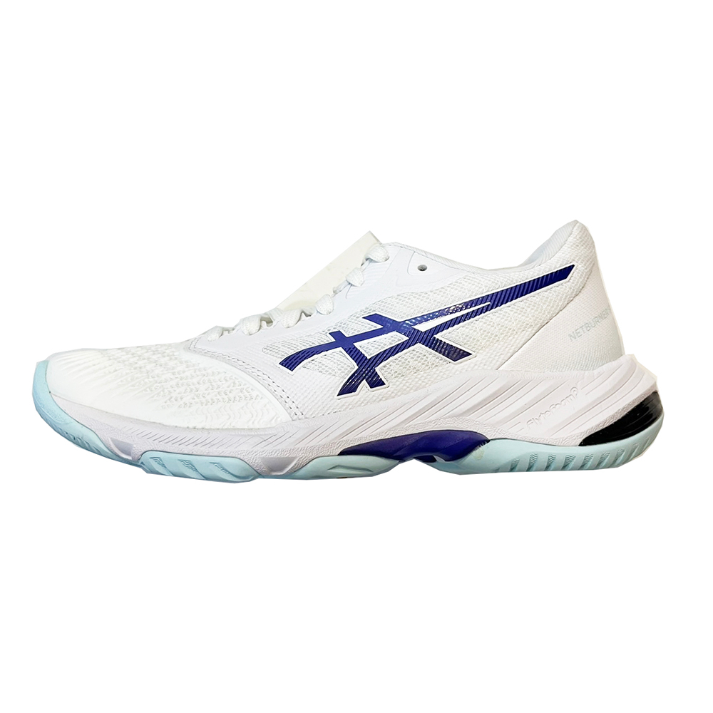 【超取免運】ASICS 女款 NETBURNER BALLISTIC FF 3 排球鞋 白X藍(1052A069105)