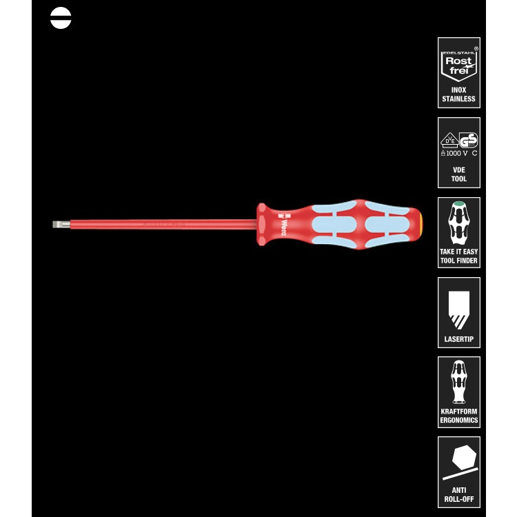 瘋狂買 Wera 維拉 3160i系列 絕緣VDE不鏽鋼怪牙一字起子 不銹鋼 3.0-80mm-5.5*125mm 特價