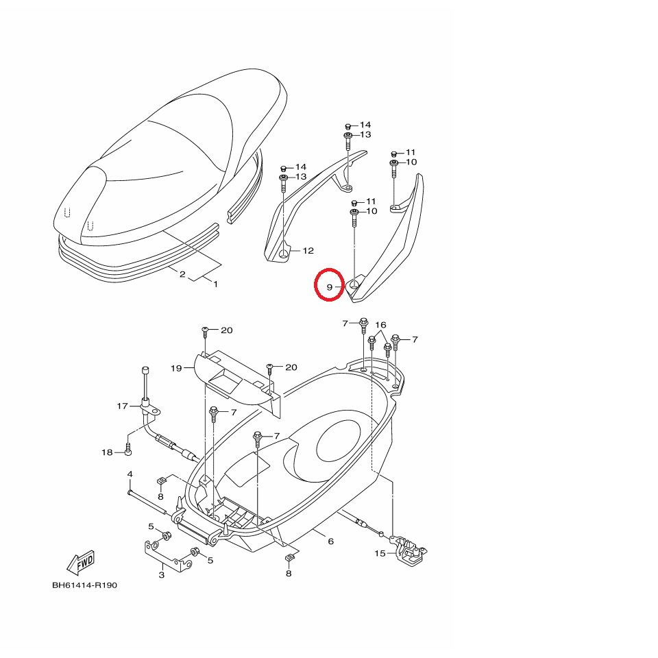 YAMAHA 原廠 FORCE 黃色 左 後扶手 手把 料號：BH6-F474A-00-AL