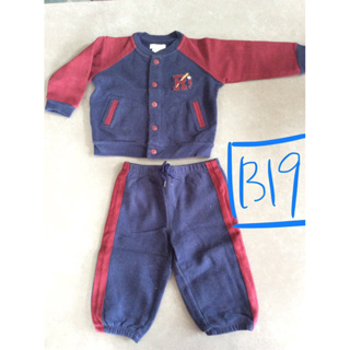Polo Ralph Lauren 童裝深藍棗紅色幼兒運動套裝兩件9mth[B19]