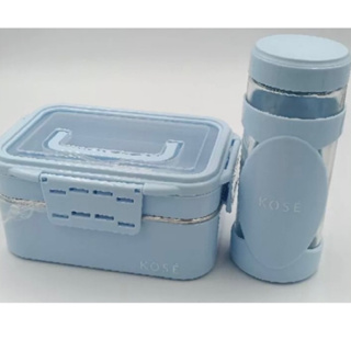 【RITA美妝】Kose 高絲 野餐禮盒組（1個雙層便當盒+1個隨身杯 ）台灣製造👍水藍色 ♻️電子發票