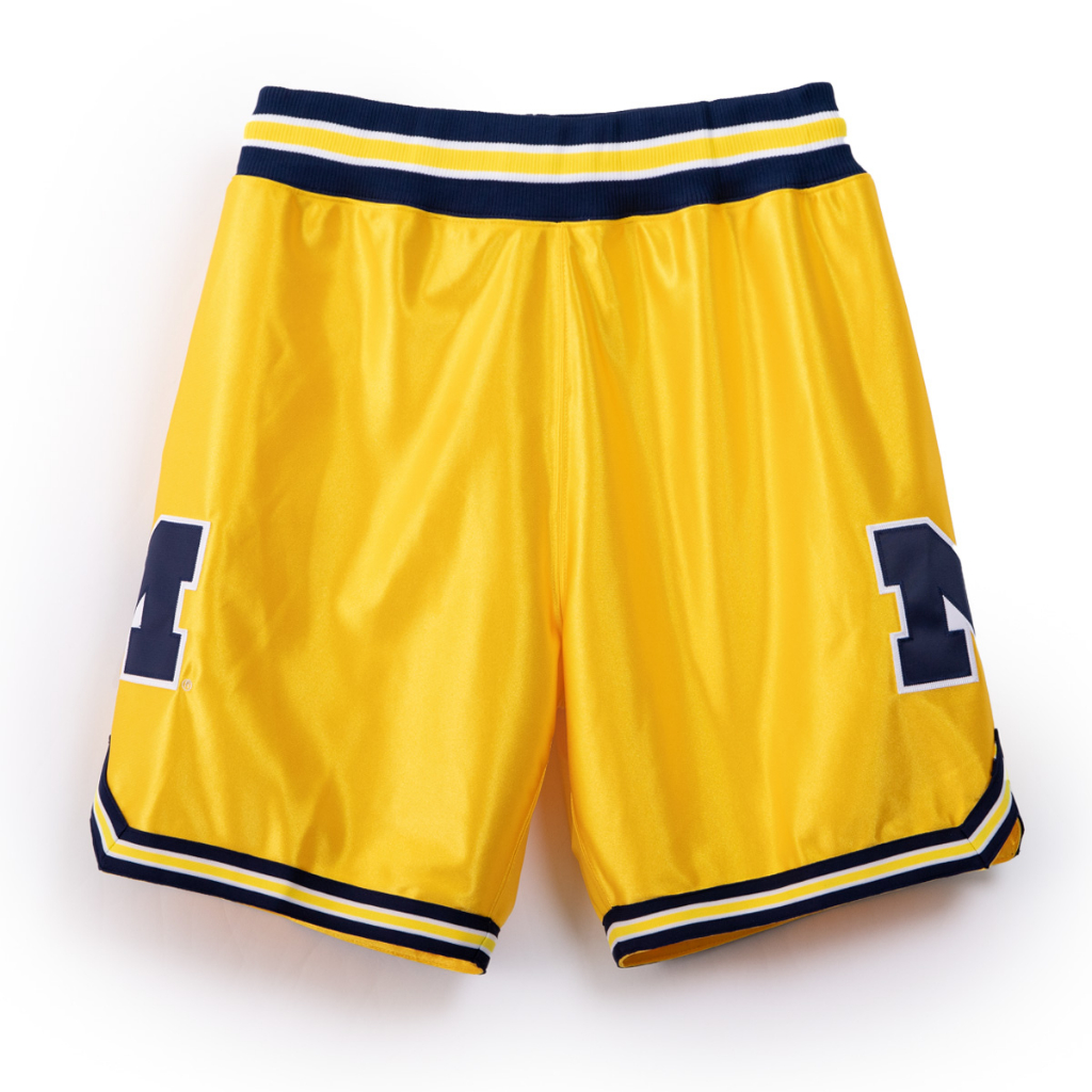 NCAA 球員版球褲 1991 密西根大學 黃