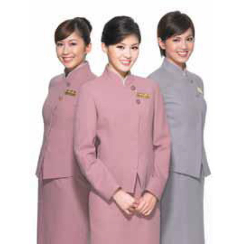 🌸China Airlines 中華航空🌸  華航空姐制服洋裝 優雅氣質 正版 非山寨 紫雲灰 洋裝背心兩件組
