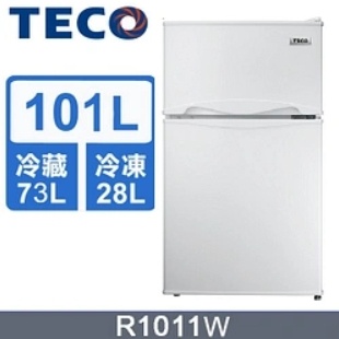 【TECO東元】R1011W 101公升一級能效 定頻右開雙門冰箱