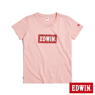 EDWIN 佩里斯紋LOGO短袖T恤(淺粉紅)-女款