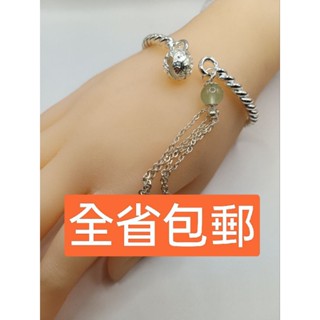 S9999時尚麻花球球手鐲手環手鏈項鍊耳環戒指銀飾品s999925純千萬足銀男女心經大悲咒