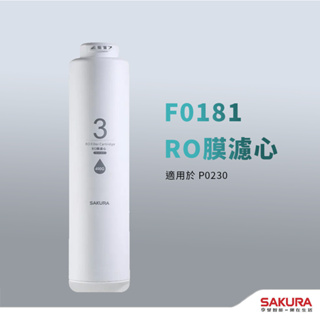 【思維康SWEETCOM】櫻花F0181 400加侖 RO膜濾芯 P0230專用濾芯 RO機專用【免運公司貨】