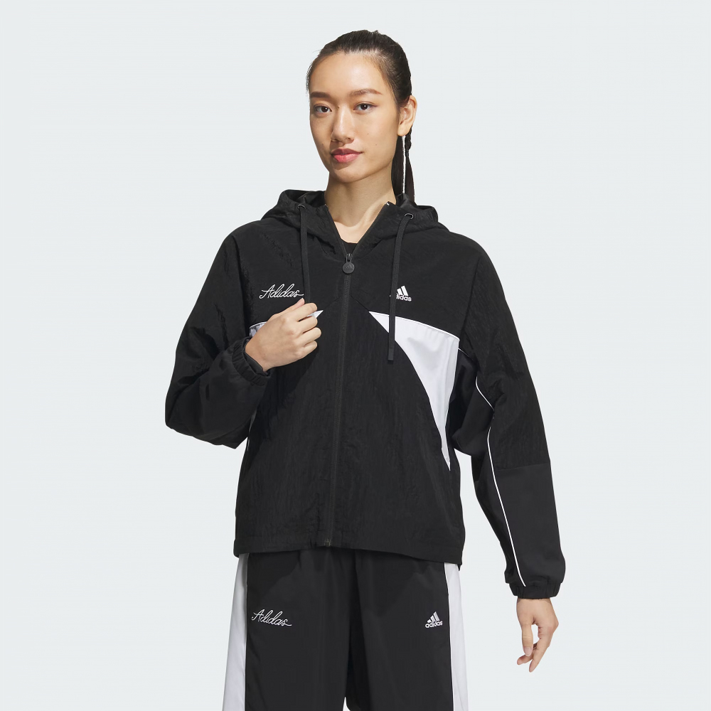 adidas_女性_風衣外套_黑_IP0753_RCO WV JKT2_運動休閒