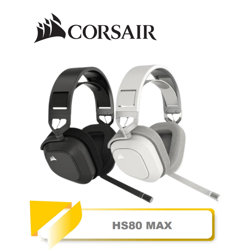 【TN STAR】CORSAIR 海盜船 HS80 MAX WIRELESS 無線耳機麥克風/雪貂白/消光灰