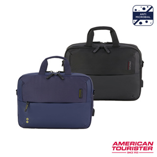 AT美國旅行者 AMERICAN TOURISTER筆電公事包/電腦包15.6吋Zork 2.0輕量商務減壓抗菌_黑/藍