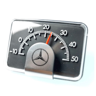 【This is Eddie】 Mercedes-Benz 賓士德國製造，古董內裝~雙金屬浮雕秤溫度計~聖誕交換禮物!