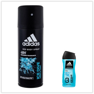 Adidas男用體香噴霧--品味透涼(150ml)*1+沐浴露(250ml)*6