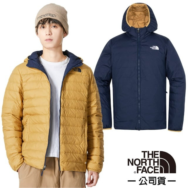 【北臉 The North Face】送》男 款保暖雙面穿防潑防風連帽羽絨外套 700FP鵝絨 雪衣_4NG3