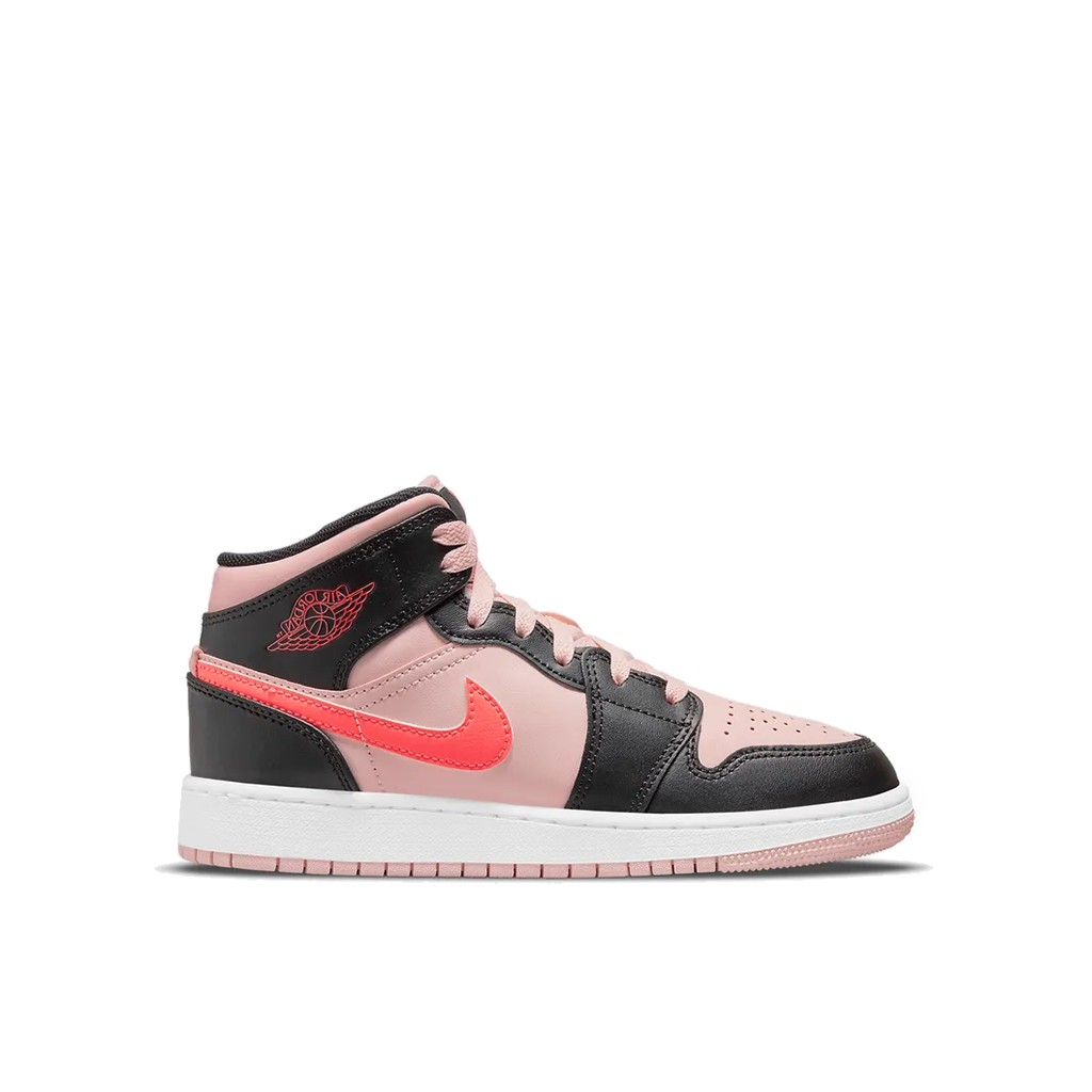 NIKE 女鞋 AIR JORDAN 1 MID GS PINK 黑粉橘【A-KAY0】【554725-604】