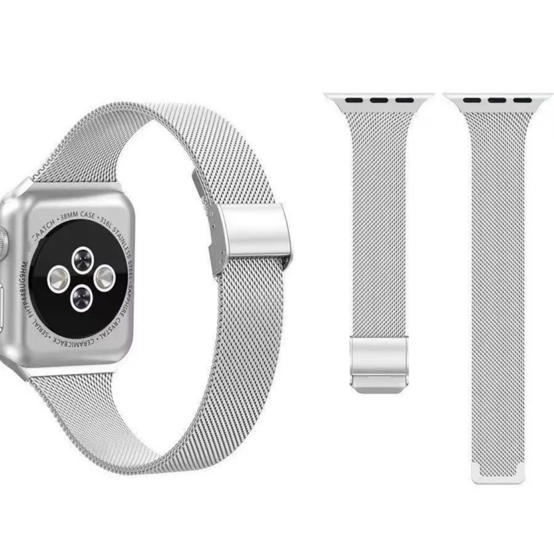 Apple watch 米蘭錶帶 銀色 38/40/41mm通用